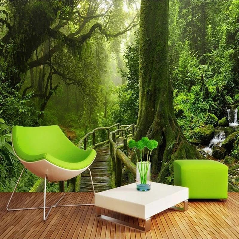 Papier peint panoramique forêt pour salon et bureau créez une déco nature apaisante 3D