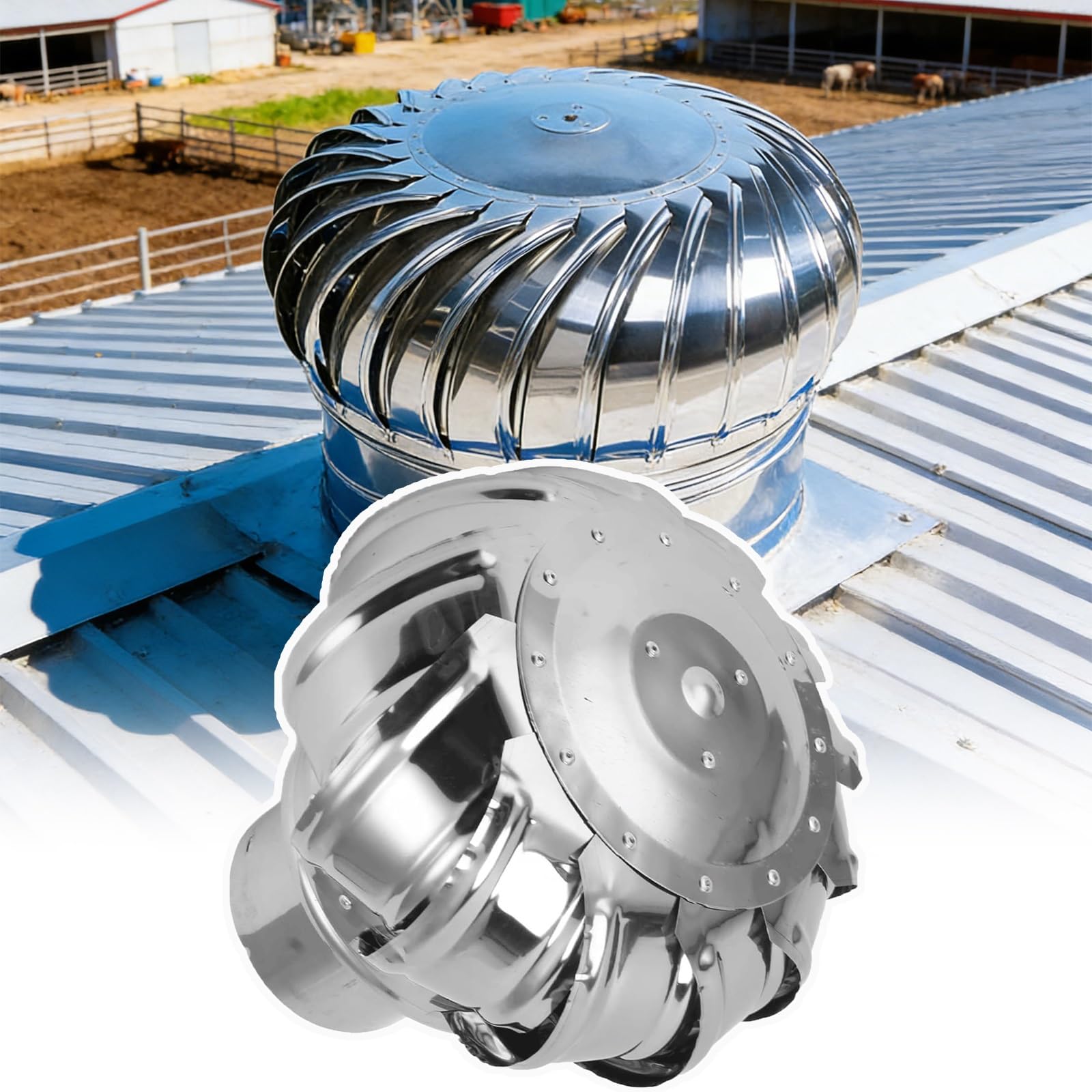 Aspirateur de fumée en inox 304 ventilateur de toit éolien 100 mm haute résistance