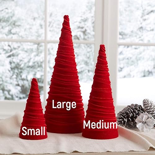 Miniatura 8 de Navy Velvet Cones Set of 3, Mantel decor Holiday Entryway, Minimalist decor, Blue Christmas, Tree Figurines (Navy)