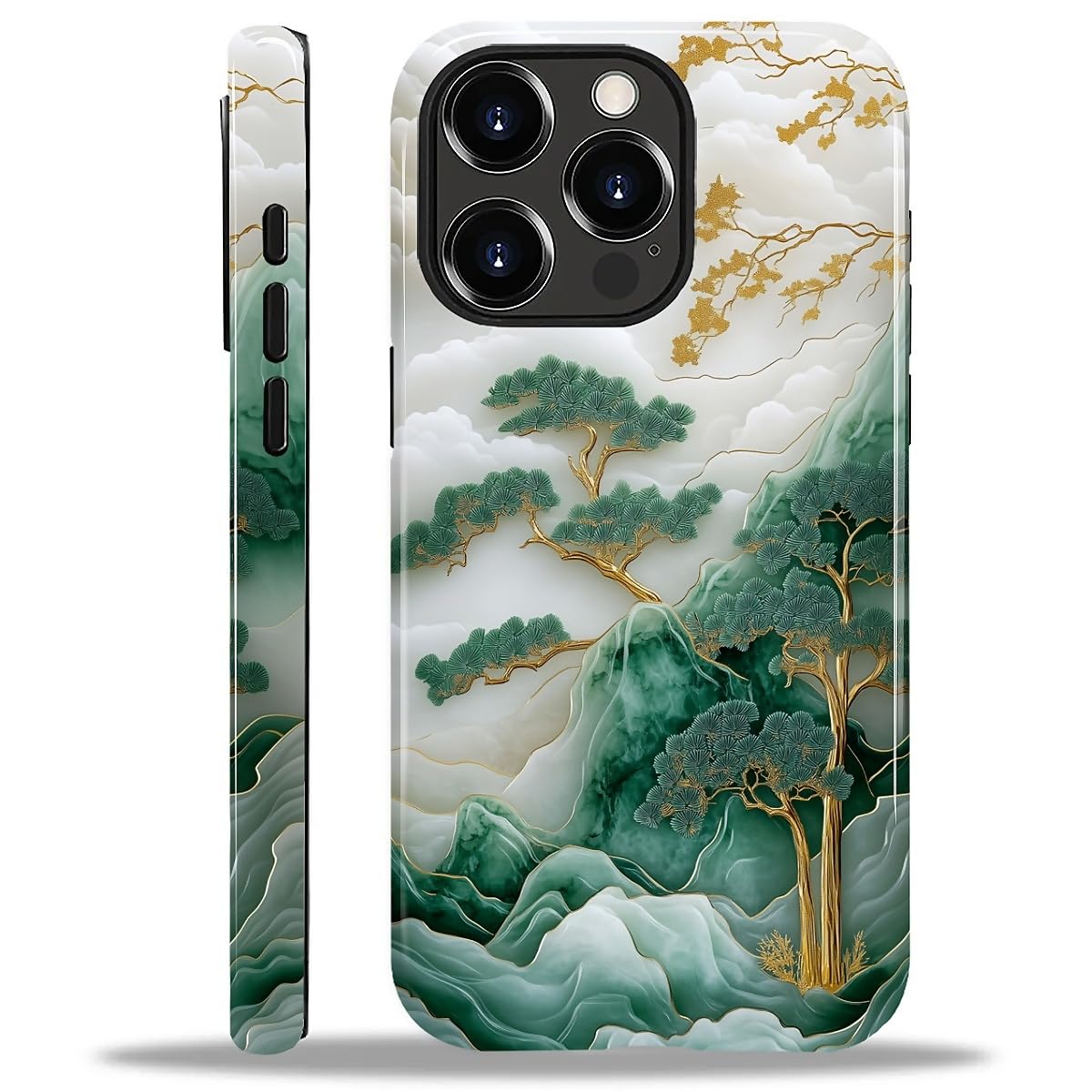DAIZAG Compatible with iPhone 12/iPhone 12 Pro Case,L2 Emerald Tree Dual Layer Shockproof Protective Hybrid Case