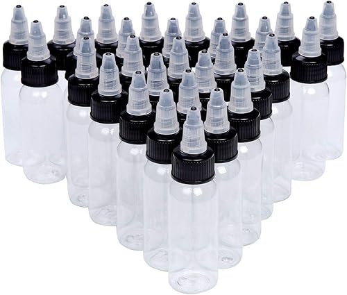 Miniatura 7 de Botellas vacías de tinta de tatuaje de 1.0 fl oz, 12 unidades, tapa giratoria de tatuaje de 1 onza, contenedor de pigmentos de tatuaje, accesorios