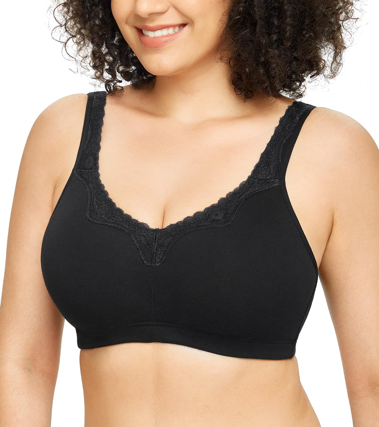 DotVol Soutien Gorges Coton Grand Tailles Dentelle Confortables Bonnet Complète sans Armature