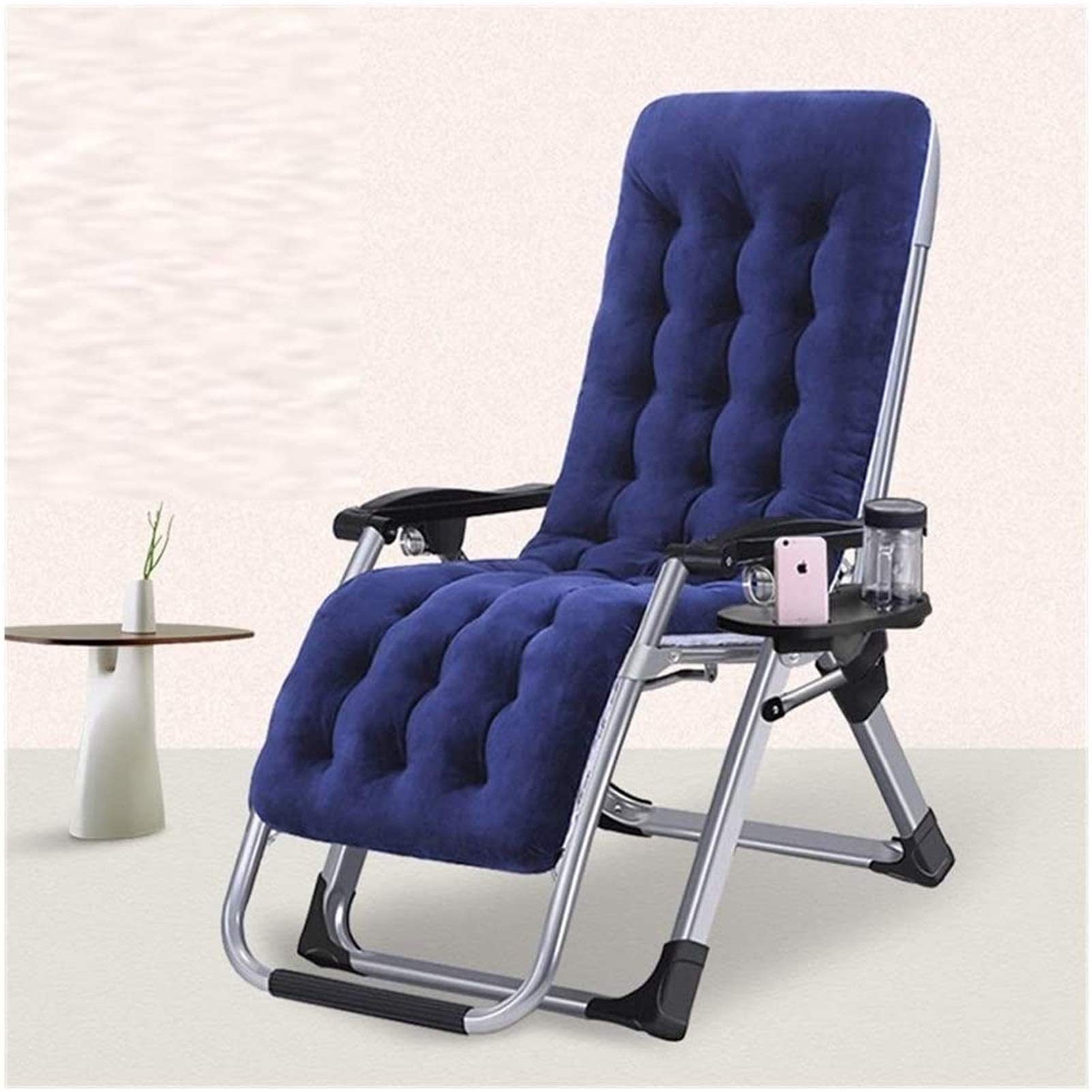Lettini da giardino leggeri e poltrone reclinabili Mobili da esterno Letto pieghevole con cuscino Lettino prendisole Sedia regolabile Vassoio portaoggetti gratuito Per la spiaggia Piscina Outdoor