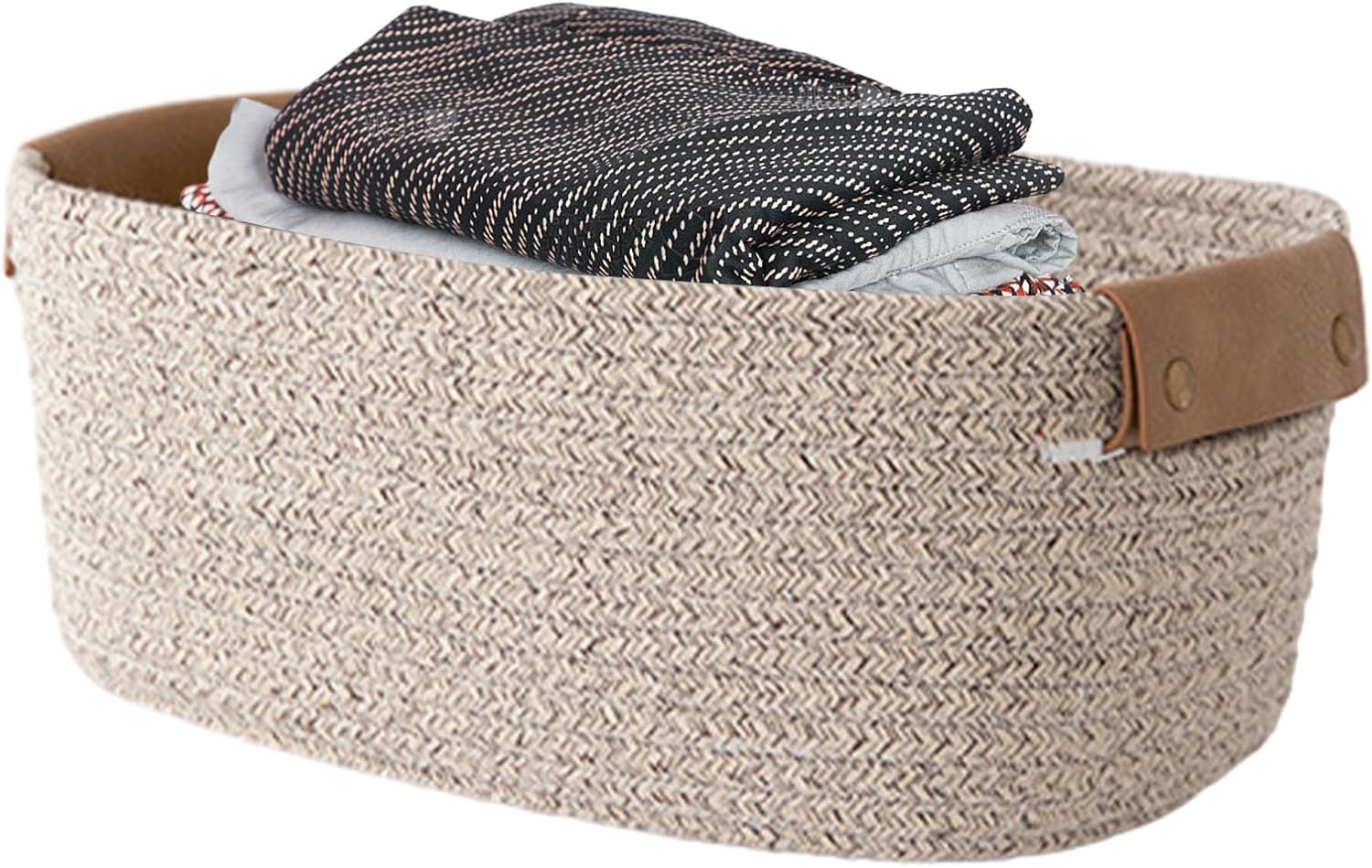 Rope Basket, Cotton Rope Woven Basket, Blanket Basket Two