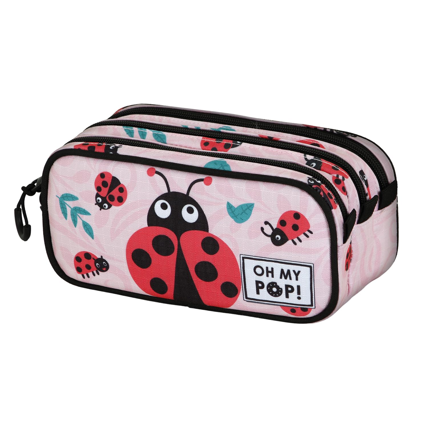Oh My Pop! Ladybug-Fan Trick Pencil Case 2.2, Pink, 23 x 11 cm