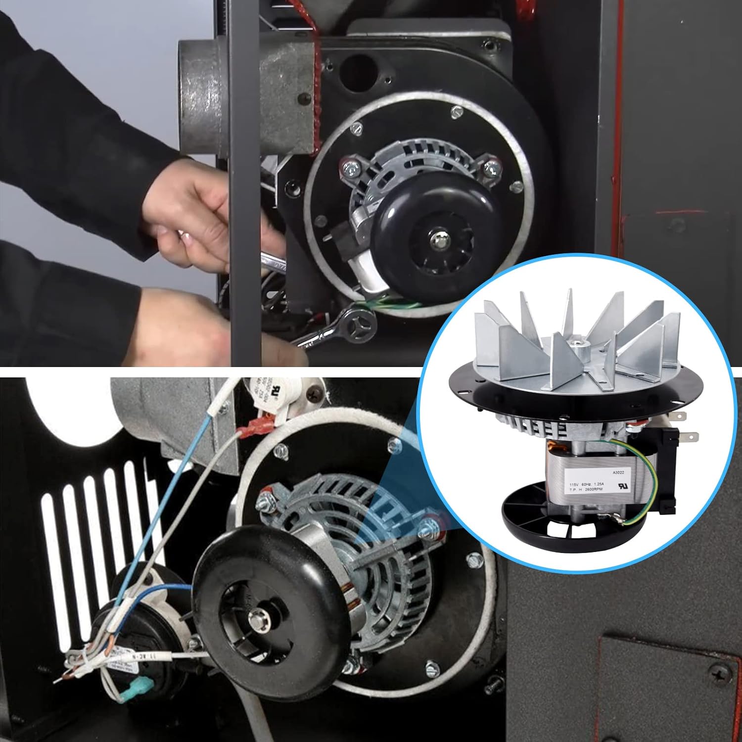 Adviace 80602 Combustion Exhaust Blower Motor for US Stove & USSC 5660 5501S 5660E, Ashley 5660 AP5660L AP5710, Vogelzang VG5790 5790 VG5770 5770 Pellet Stoves