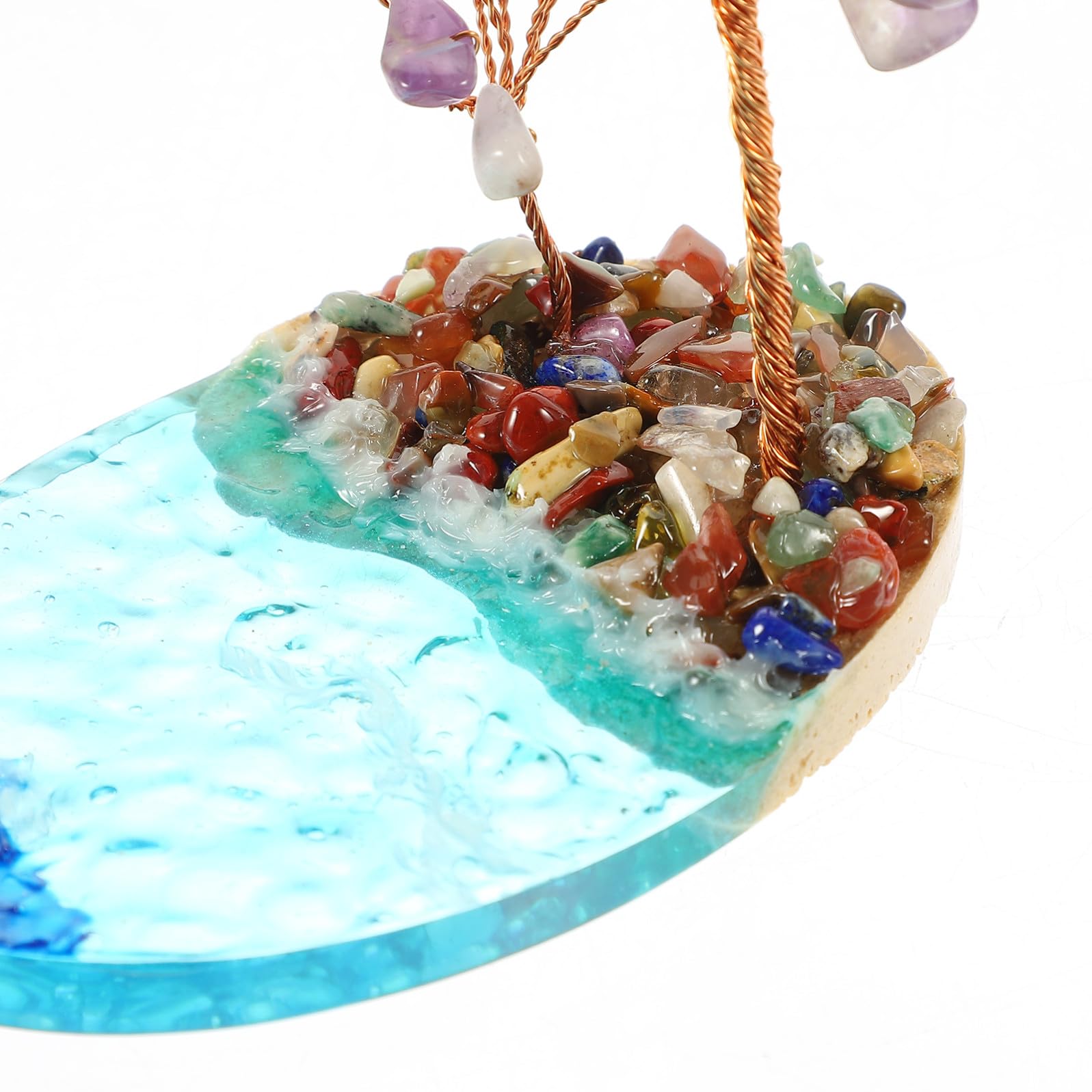 Cabilock 3 Pz Isola Spray Al Mare Decorazioni Per Case Delle Bambole Ornamento Bonsai Decorazione Dell'acquario Di Pesci Resina Cristallo Stanza Dei Giocattoli Viola,porpora