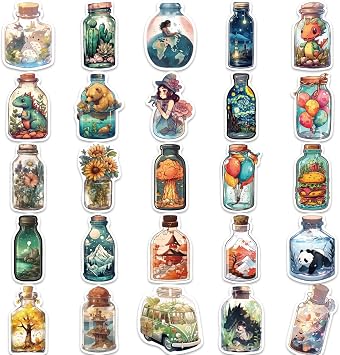 50Pcs Aesthetic Stickers for Water Bottle, Graffiti Waterproof Vinyl Stickers Pack for Hydroflask Laptop Guitar Computer Phone, Trendy Cute Stickers