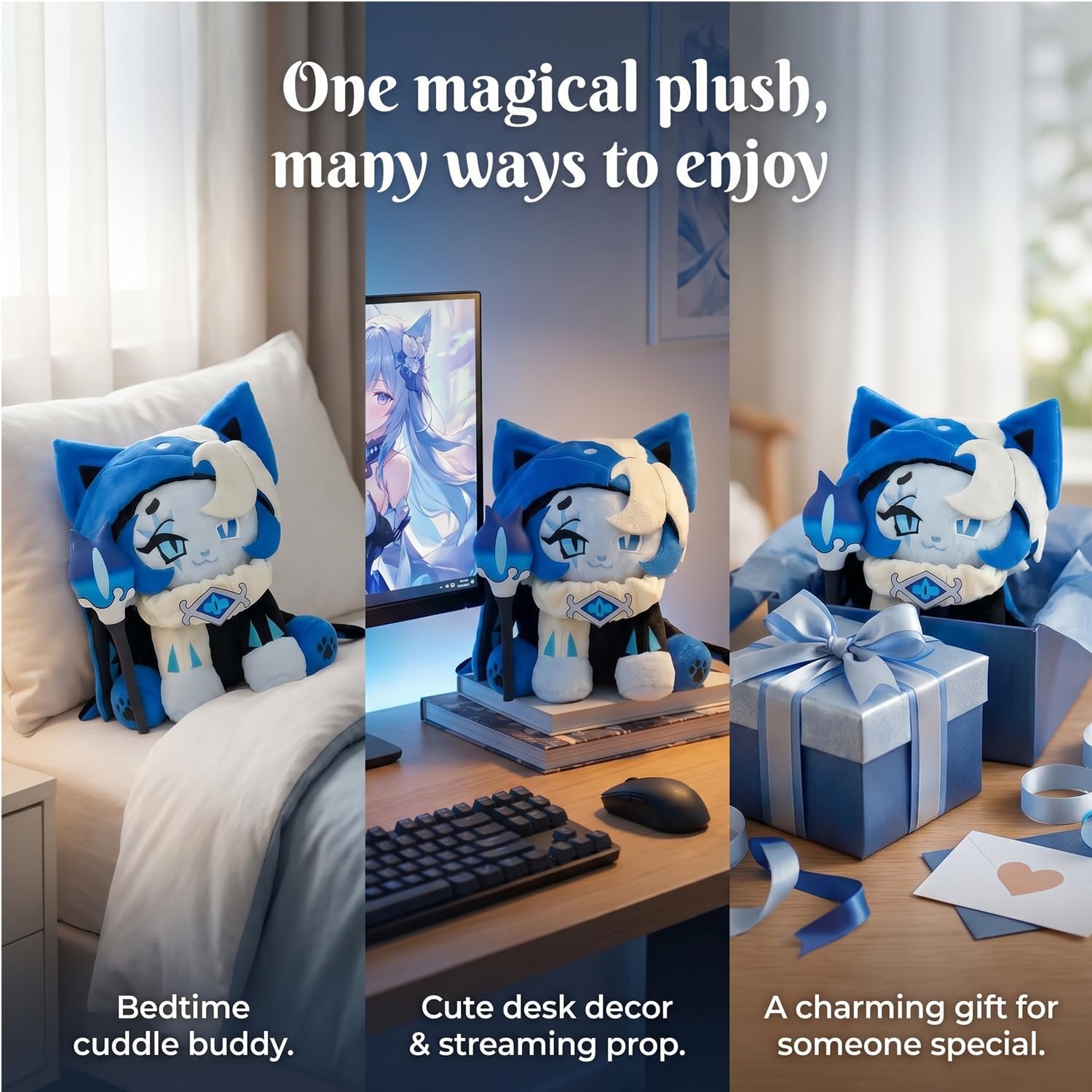 Video Game Plush Toy, Cookie Character Plushie Doll Cute Shadow Soft Stuffed for Game Fans, Collection Display, Gift for Children and Adults