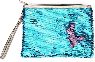 1 borsa cosmetica con paillettes portamonete per cambiare piccola portamonete per ragazze adolescenti