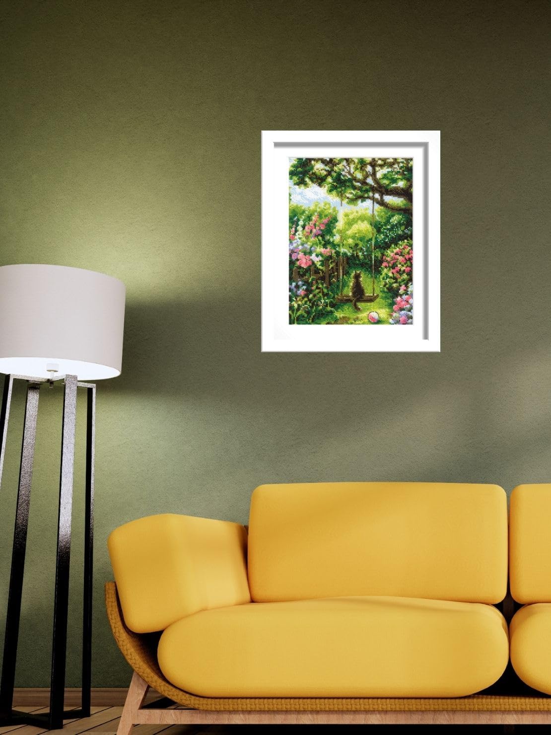 RIOLIS - Altalena da giardino 2114, Punto croce 21x30, Punto croce kit da ricamare, Disegni da ricamare, Embroidery kit, Kit ricamo punto croce