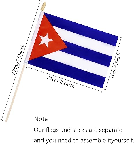 Miniatura 2 de TSMD Mini banderas de mano cubanas pequeñas, 5 x 8 pulgadas, paquete de 12 unidades