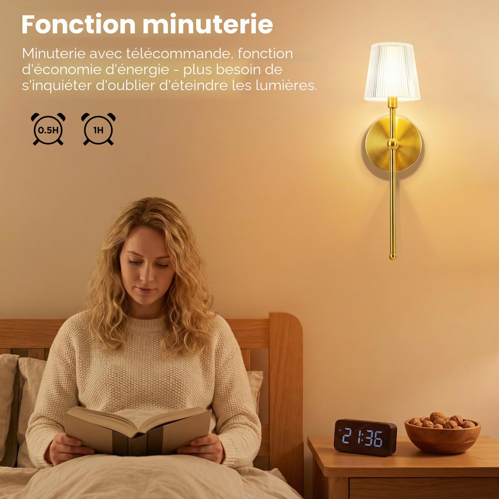 Lot de 2 Applique Murale Sans Fil Intérieur,Lampe Murale Sans Fil avec Telecommande,5000mAh Applique Murale Rechargeable avec 3 Couleur,Dimmable Applique Murale Batterie Interieure pour Salon,Chambre