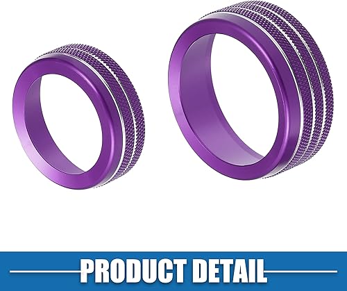 Miniatura 6 de Calcomanías para pomos de aire acondicionado de automóvil, cubierta de perilla para interruptor de radio de CA para Dodge Durango 2014-2020 para