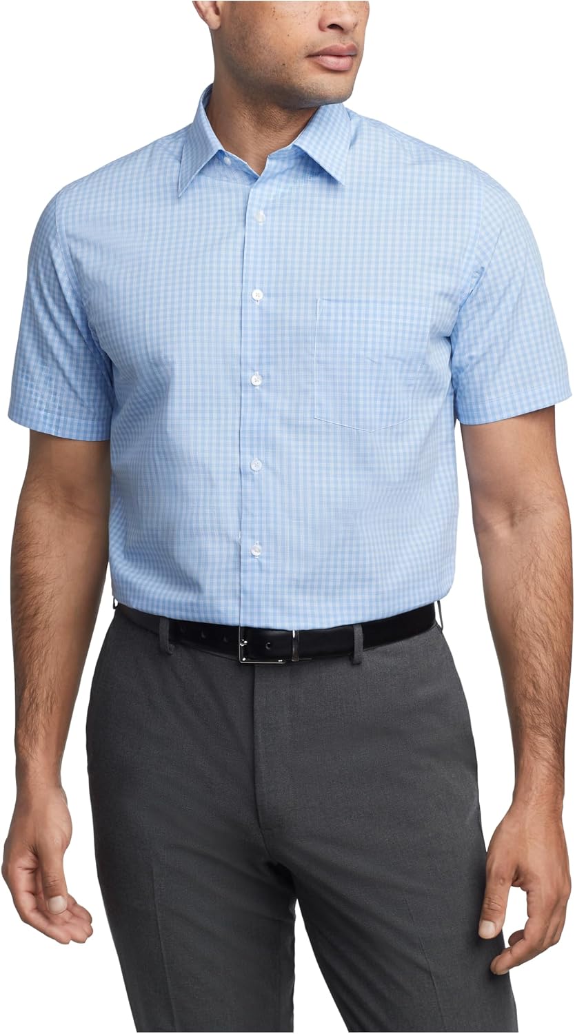 Van Heusen Mens Silky Poplin Shirt. 13V0113, Periwinkle, M