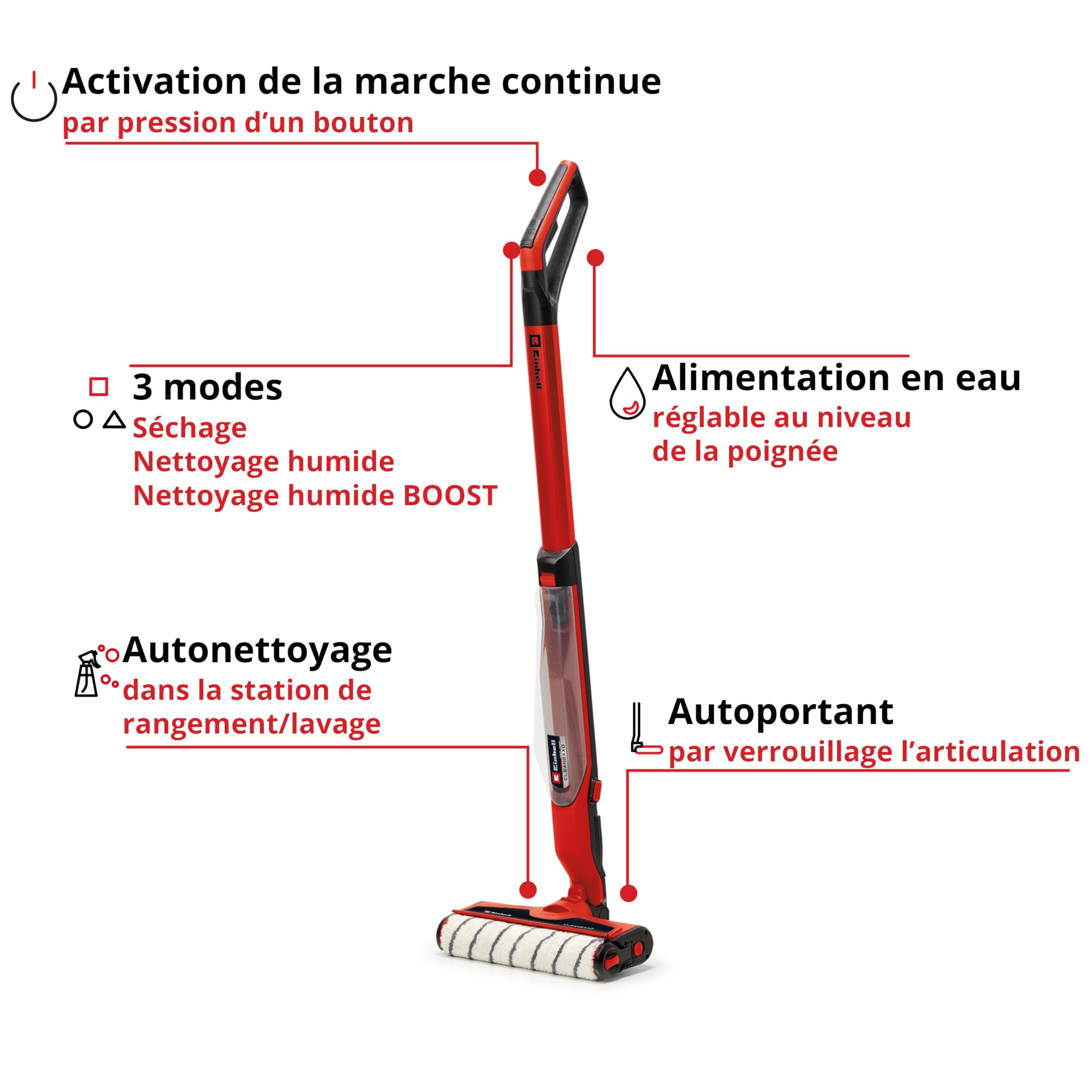 Einhell Aspirateur Laveur de sols durs sans Fil CLEANEXXO