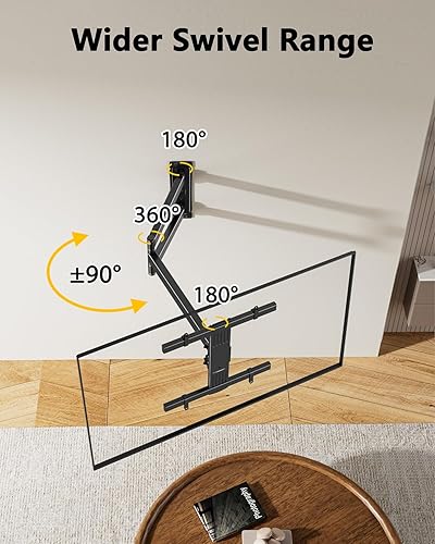 Miniatura 4 de FORGING MOUNT Soporte de pared de TV de brazo largo para TV de 27-70 pulgadas, soporte de pared de movimiento completo con brazo articulado