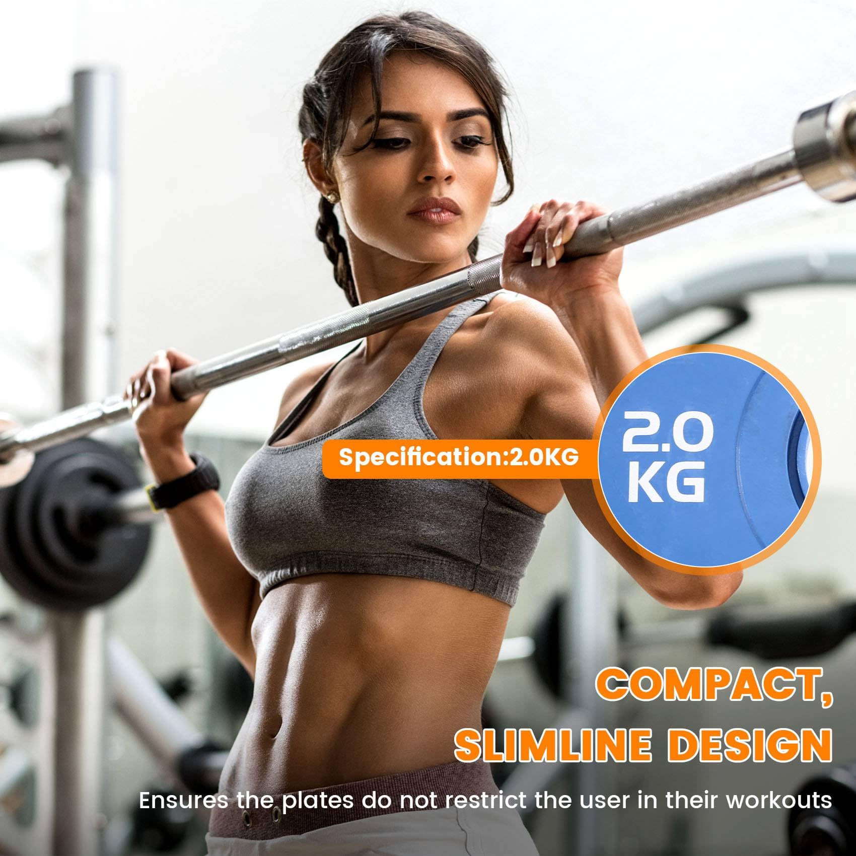 2X Gym Micro-Type Plates Hantle Talerze Gumowe Ułamkowe Talerze Dodatek Otwór 50,4 mm 2,0 Kg