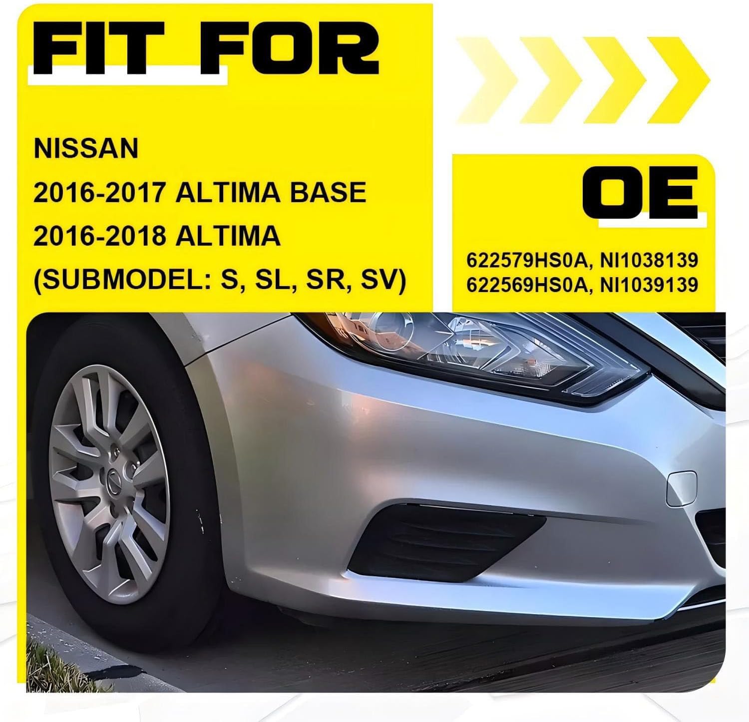 1 Pair Front Bumper Fog Light Cover for Nissan Altima 2016 2017 2018 - Image 2