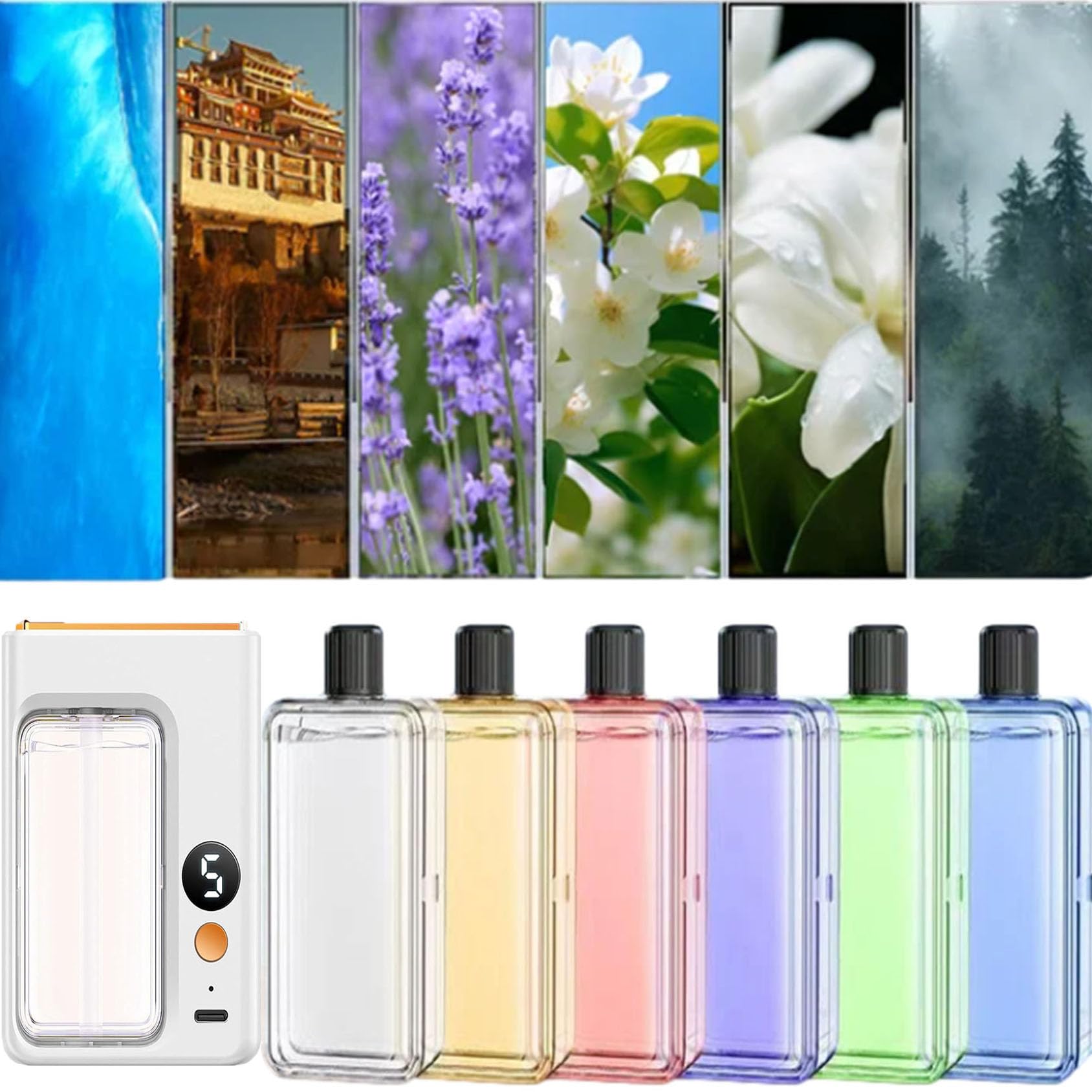 Auto Aromatherapie Diffuser, Automatischer Aroma Diffuser, Aromatherapie Maschine Ätherisches Öl Diffusor, Mini Automatisches Spray Set, Kleine Auto Aromatherapie Maschine (6PCS)