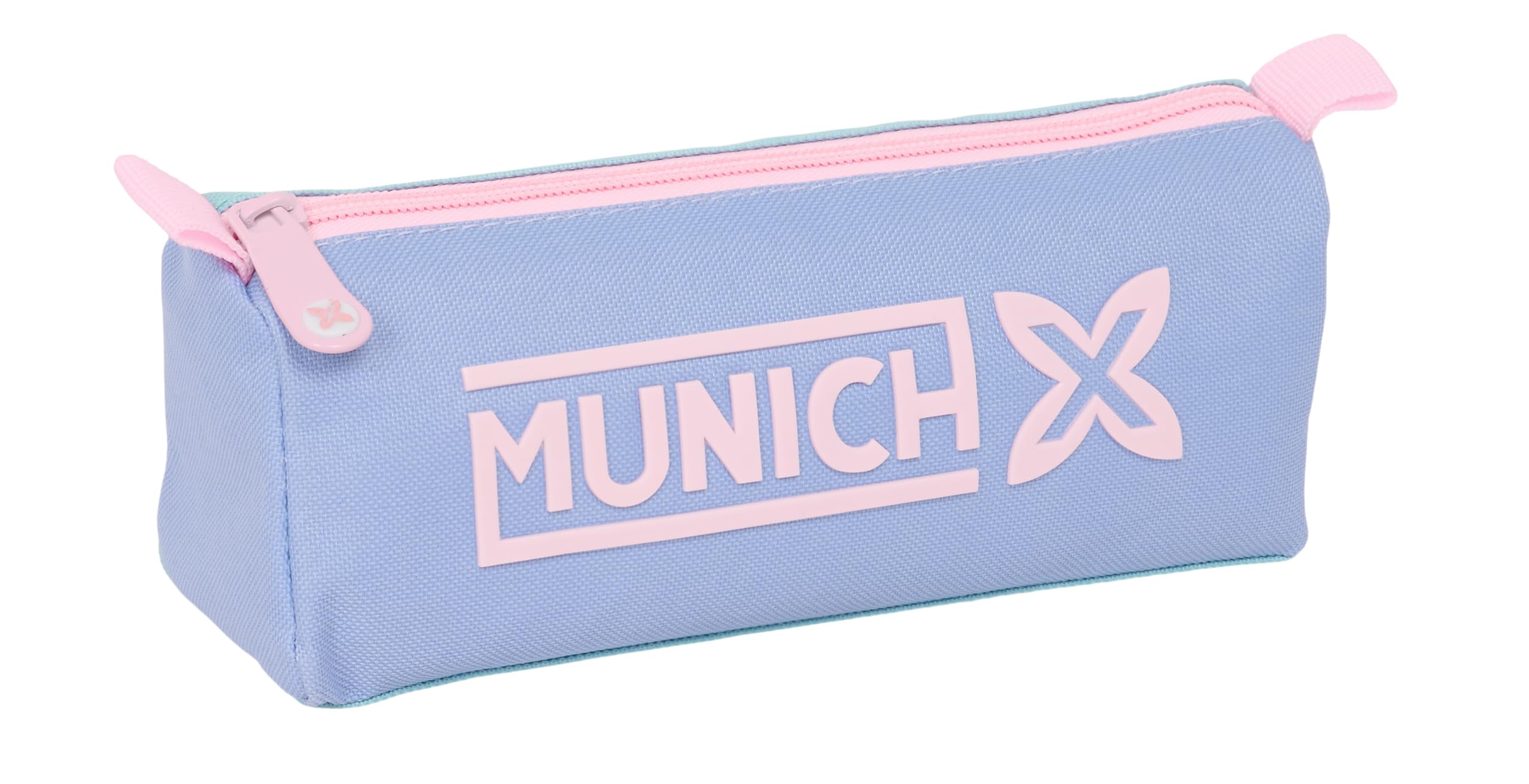 Safta Munich MELLOW – Pencil Case with Zip and Compartment, Children's Pencil Case, Ideal for School Age Children, Comfortable and Versatile, Quality and Resistance, 21 x 7 x 8 cm, Blue/Light Blue