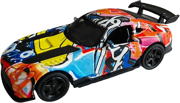 Metal Graffiti Car Model Dashboard Decoration,Alloy Model Drifting Spin,Dynamic Interactive Ornament,Collectibles for Car Lovers B