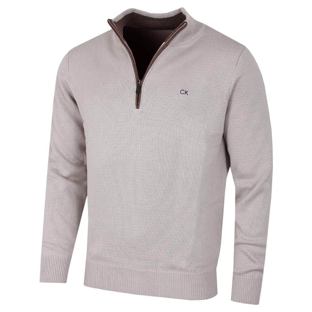 Calvin Klein Men's Oat 2026 1/2 Zip Ck Golf Sweater - Xxxl