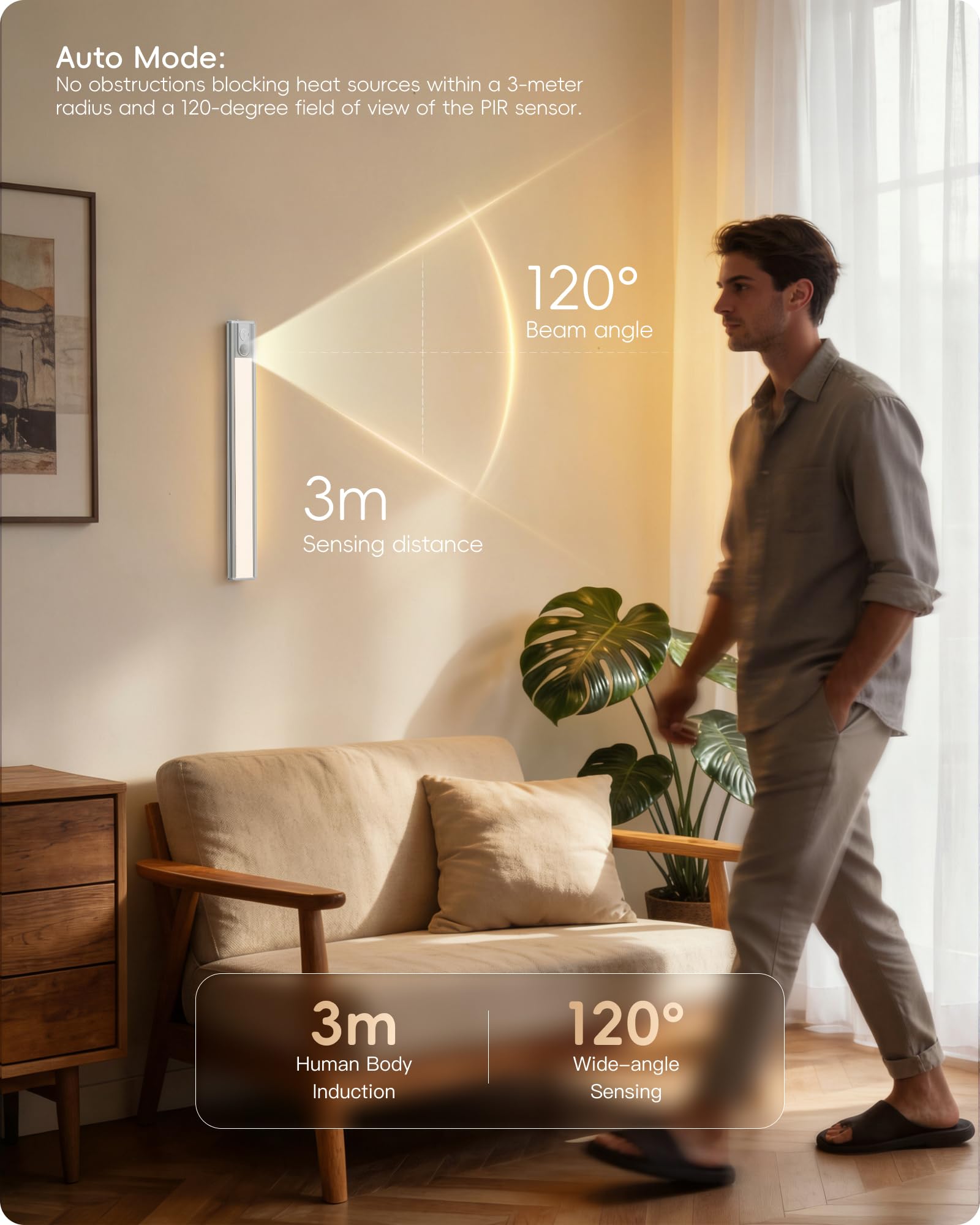 LROLTEF LED Lampe Placard sous Meuble 26cm 3 Températures de Couleur
