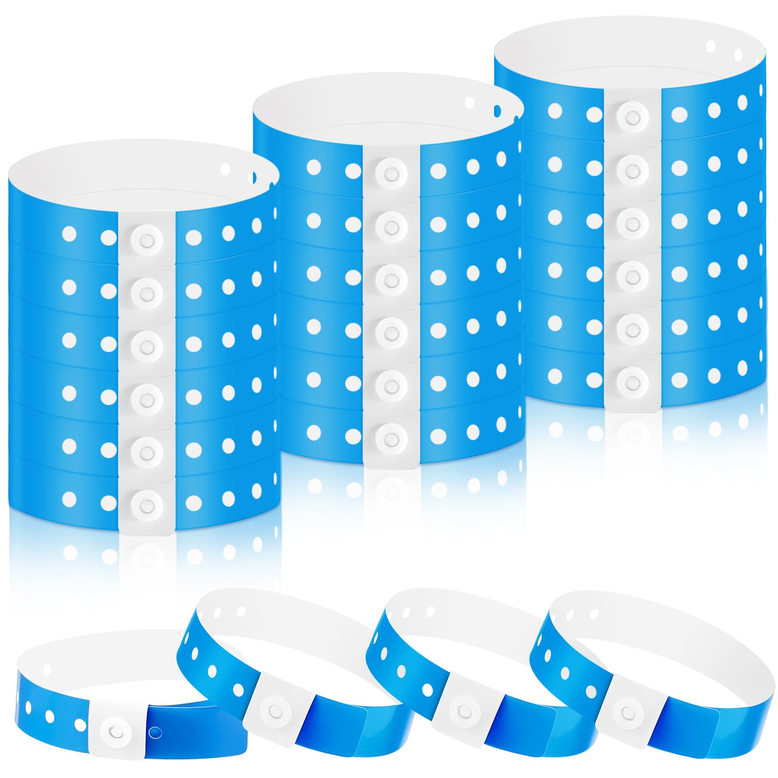 Henoyso 600 Pcs Plastic Wristbands for Events Vinyl,Blue