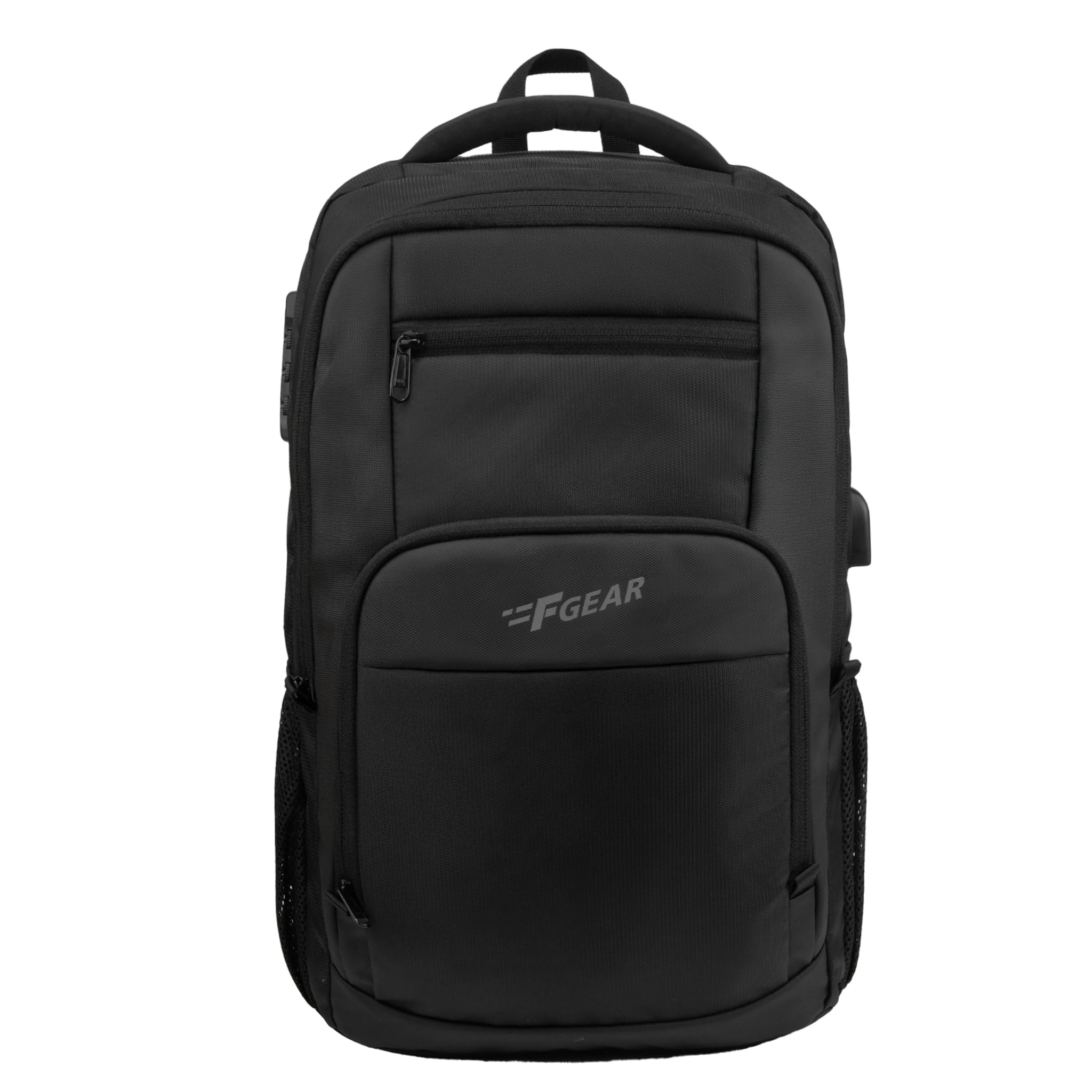 Vanta Black 22L Laptop Backpack With Number lock & USB Charge/Casual daypack/Office Bag/Travel/School/College/For Girl & Boy Unisex-image-1