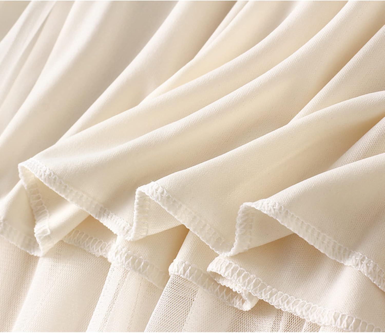 Dirholl Women's A-Line Fairy Patterned Elastic Waist Ruffle Tulle Layered Midi Skirt - Image 5