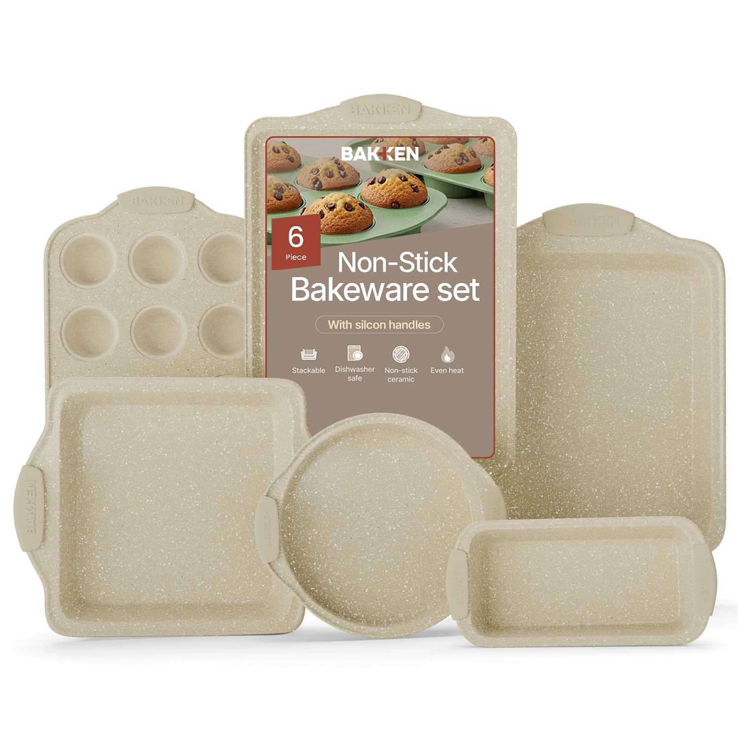 Amazon.com: BAKKENMASTER 6-Piece Deluxe Nonstick Baking Pan