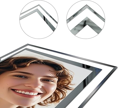 Miniatura 4 de SIMON'S SHOP 4 Pack Picture Frames 8x10 Clear with Silver Trim Frames for 8 x 10 Photographs, Wall and Tabletop Frame Set