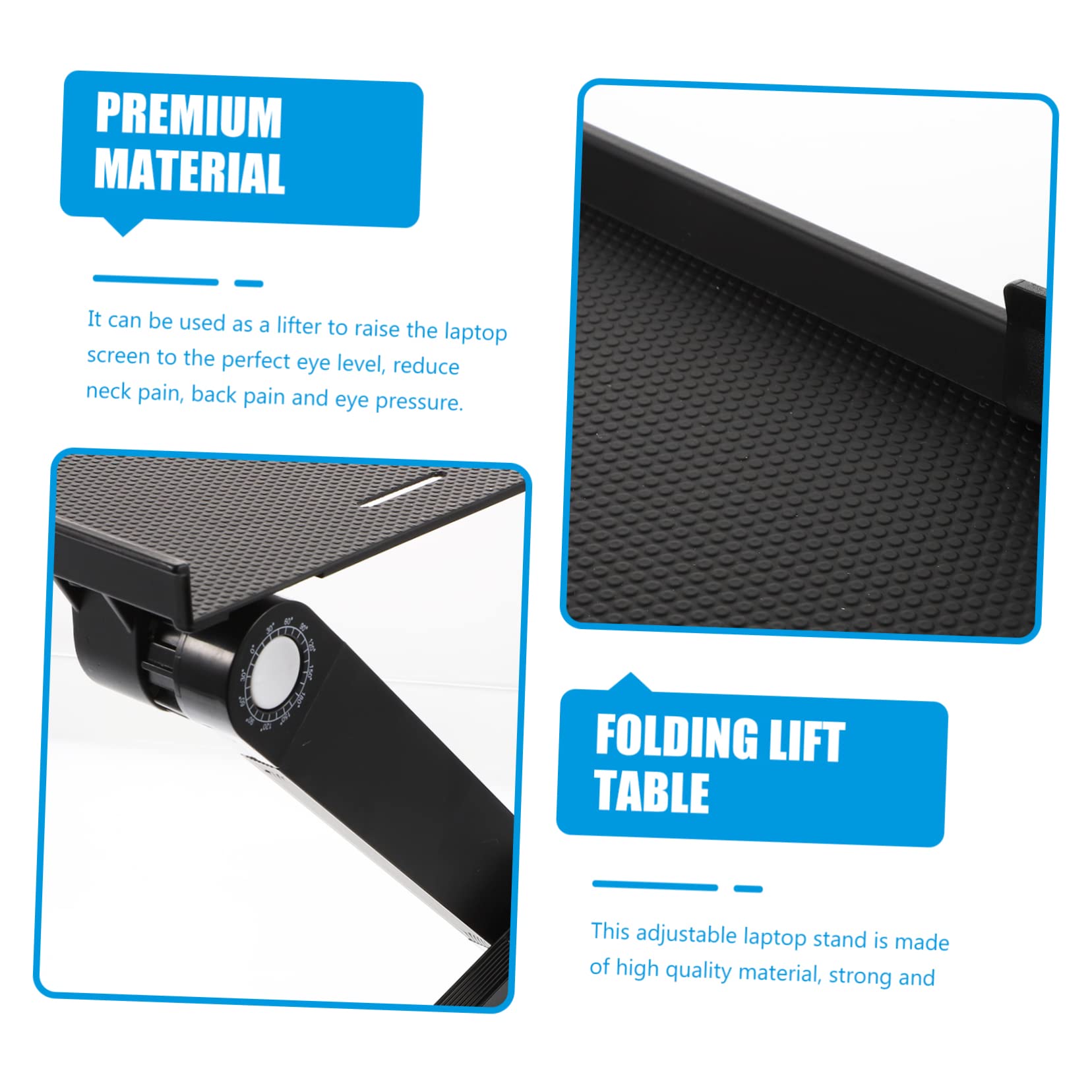 Artibetter Supporto per Laptop Regolabile in Lega di Alluminio Nero | Poggia Laptop Pieghevole Dissipazione del Calore, per Vacanze Estive, Viewing Photos e Watching Videos