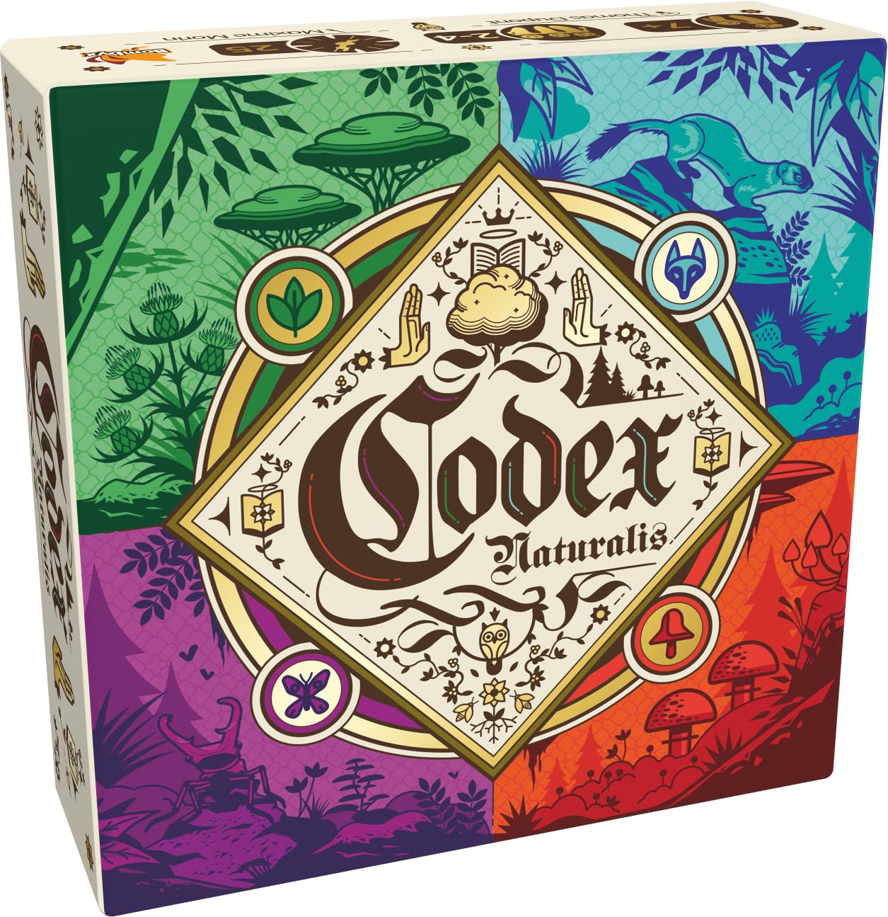 Asmodee - CODEX NATURALIS - Jeu de Société pour Enfants dès 8 Ans - Assemblez les Pages du Manuscrit - Jeu de Cartes Stratégique - Format Voyage - 2 à 4 Joueurs - 30 Min - Version Française - Bombyx