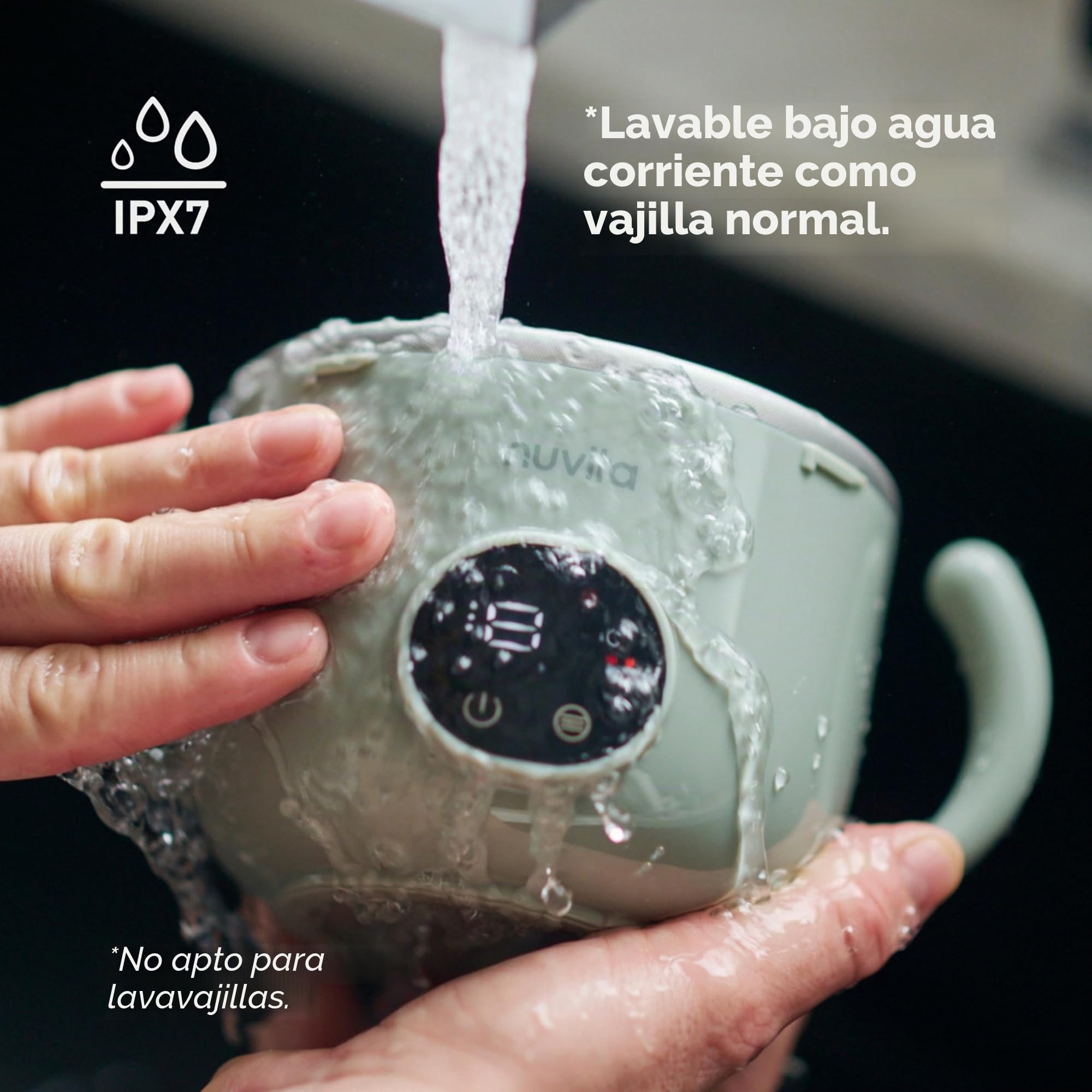 Nuvita 1980 Pappa'n'Go - Calentador portátil de alimentos para bebé, recargable, resistente al agua, con control inteligente de temperatura, interior de acero inoxidable y base antideslizante