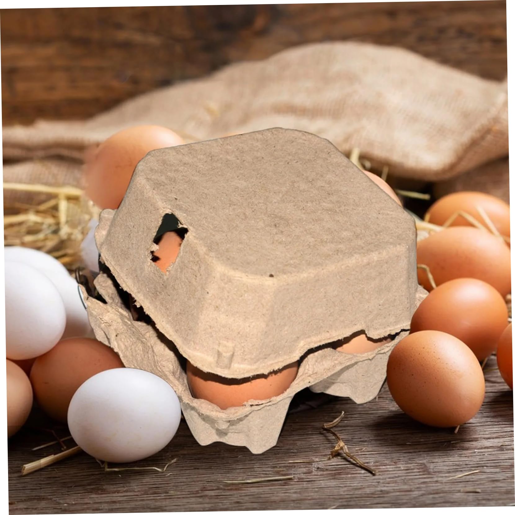 Cartoni per uova Bulk 25Pcs Cartoni per uova 4 Conteggi Casse Riutilizzabili Polpa Naturale Impilabile Anatra Cartone Contenitori di Immagazzinaggio per Cucina