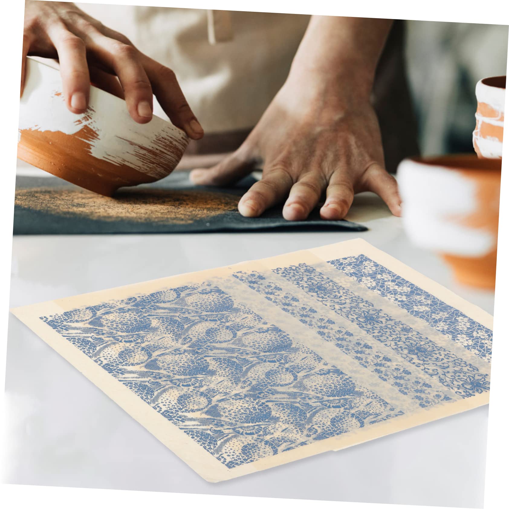 STOBOK 12feuilles Papier De Transfert Chinoise pour Décalcomanie Artisanale Papier De Décoration Résistant Aux Hautes Températures pour