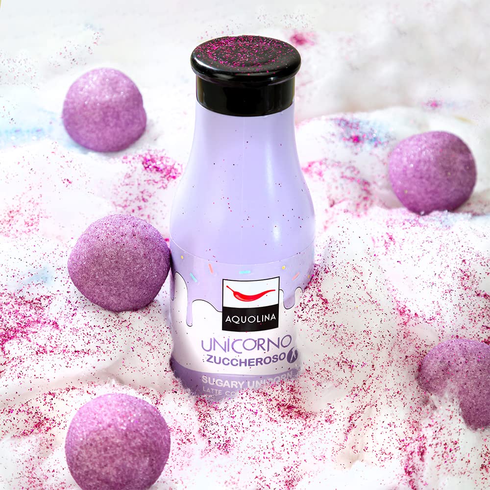 AQUOLINA HYPE CUKIEROWY UNICORNO - Kąpiel pod prysznic 125 ml + mleko do ciała 125 ml