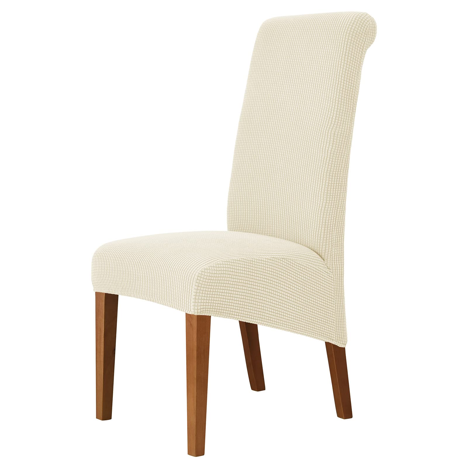 Large Dining Chair Covers High Back Stretch Super Fit Washable Removable Seat Covers Protector Slipcovers for Dining Room (Beige,Set of 8) — image 1