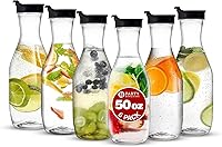 Vista 23 de Paquete de 12 jarras de plástico transparentes de 50 onzas con tapa negra; contenedores de agua resistentes de alta calidad que son excelentes