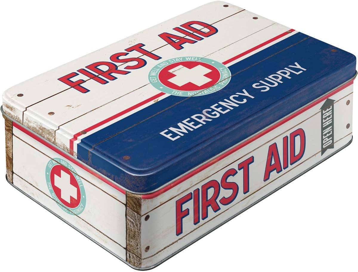 Nostalgic-Art Tin Box Flat, Metal, Multicoloured, 13 x 16 x 7 cm / 9 x 6,3 x 2,8 Inch