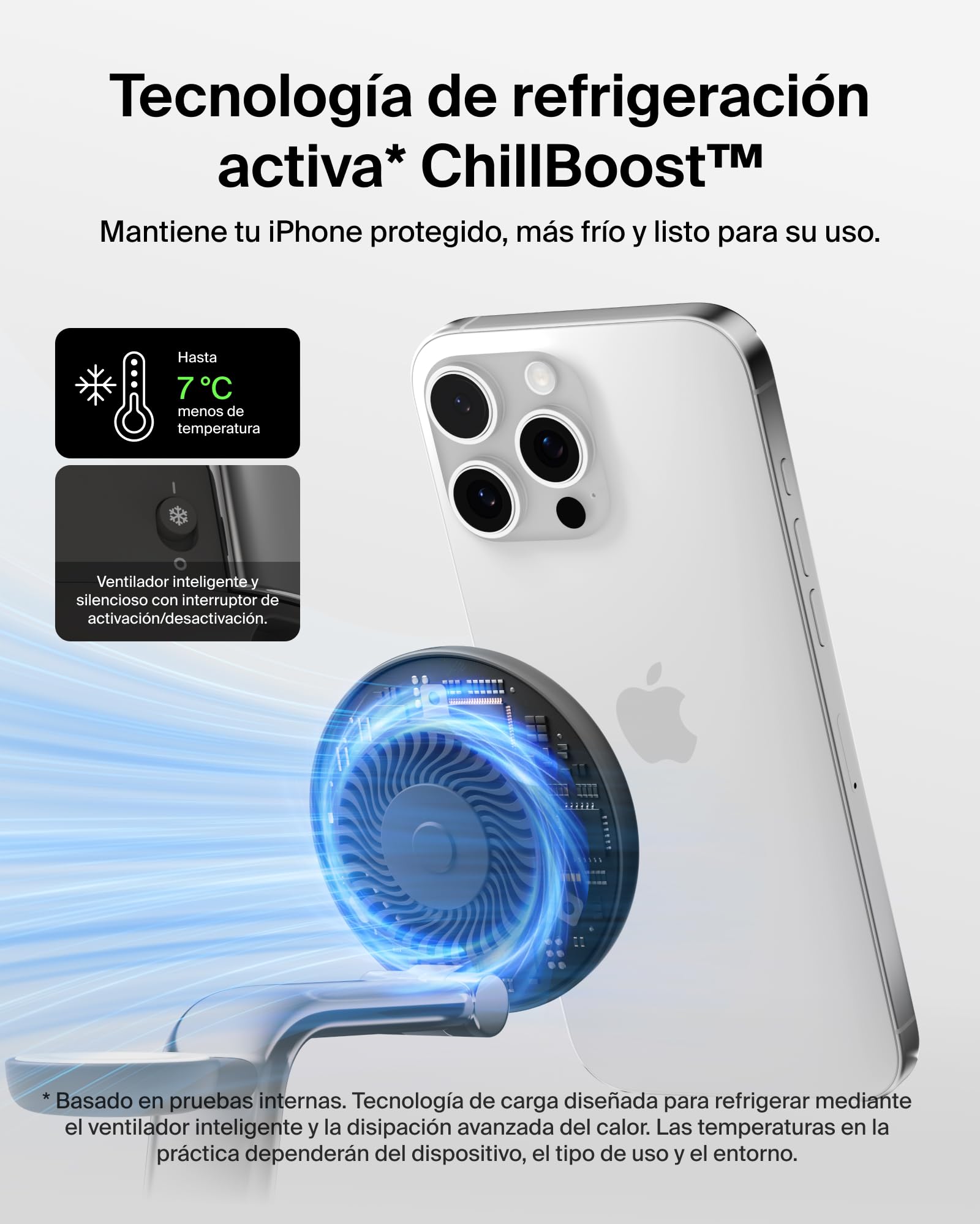 Belkin UltraCharge Pro Cargador Inalámbrico 3 en 1, 25W, Qi2 Compatible con MagSafe, Estación de Carga para iPhone 17, Air, Apple Watch, AirPods, Pixelsnap con Ventilador, Adaptador 45W - Negro
