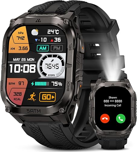 KOSPET Tank M4C Montre Connectée Homme GPS, Lampe Torche …