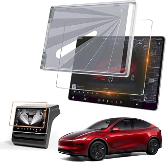 2026 Tesla Model Y Screen Protector 2-Pack Glare Free & Anti-Fingerprint for 2025-2026 Y Juniper / 2024-2025 Model 3 Highland - 15.4" Center Screen & 8" Rear Display