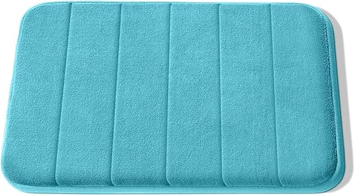 BATH N YOU Tapete de baño de espuma viscoelástica verde azulado