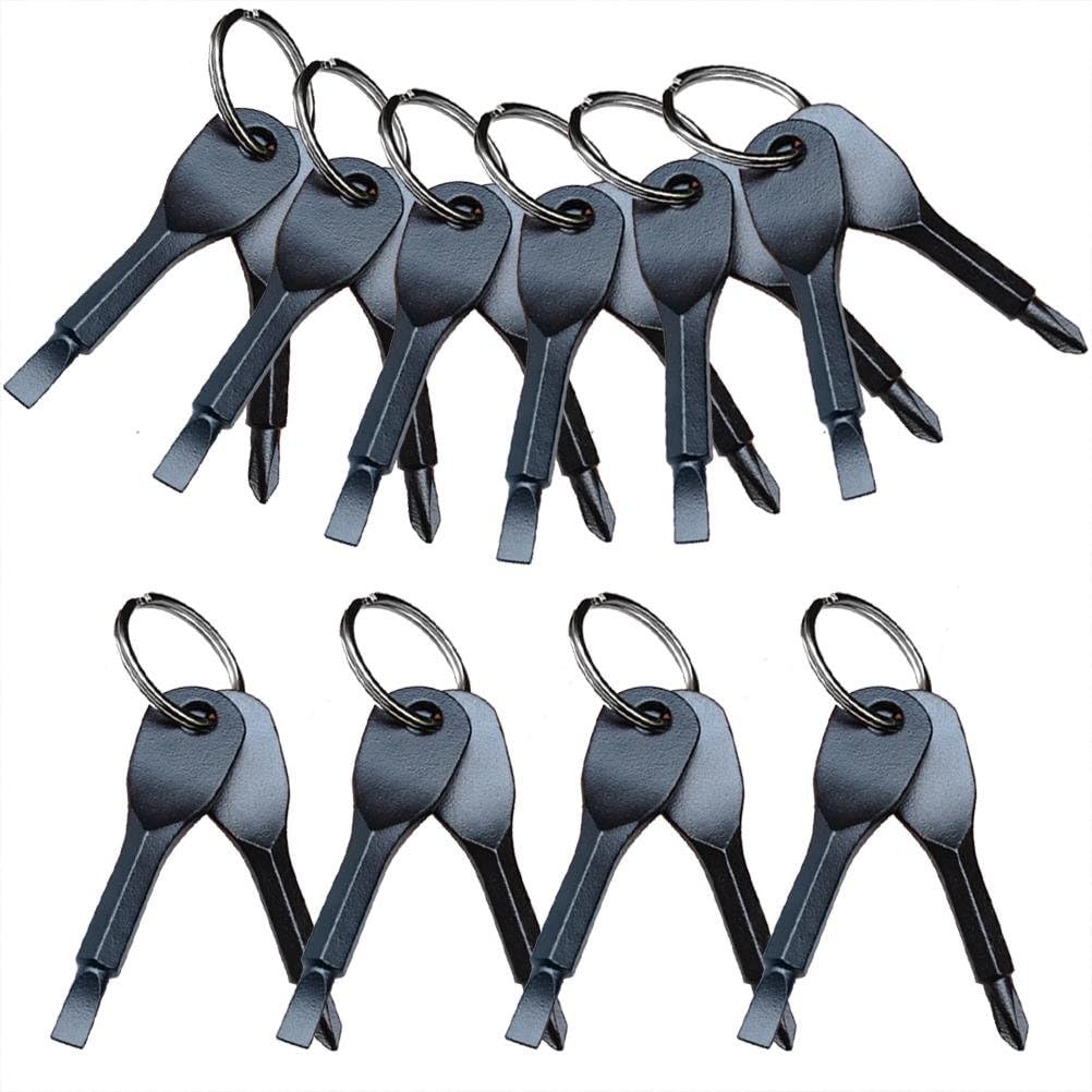 10 Sets Stainless Keychain Pocket Tool Every Day Carry Screwdriver Set with Keychain