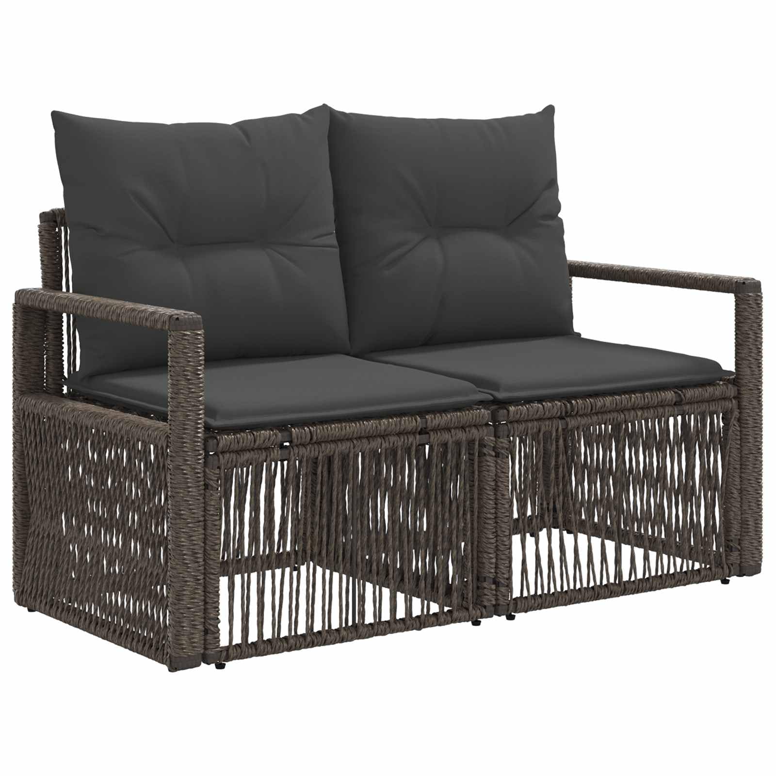 Set di divani da giardino, 10 pezzi, in polyrattan, colore grigio | Mobili lounge modulari con comodi cuscini per terrazza e balcone. Robusto telaio in acciaio e design flessibile.