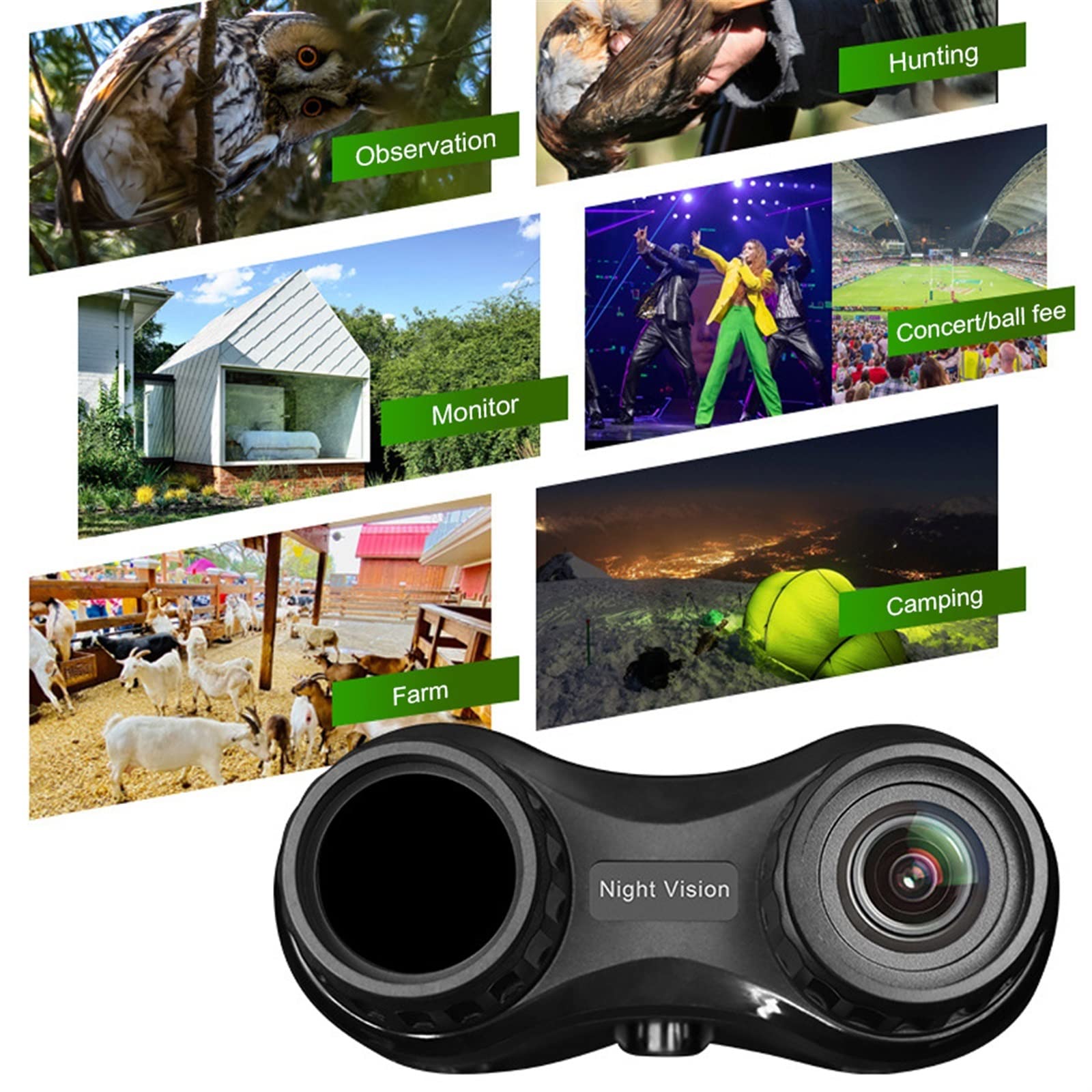 Gogle noktowizyjne, Lornetka cyfrowa 1080P 3.2 calowy duży ekran teleskop myśliwski 8-krotny Zoom cyfrowy gogle noktowizyjne do polowania na zewnątrz Camping