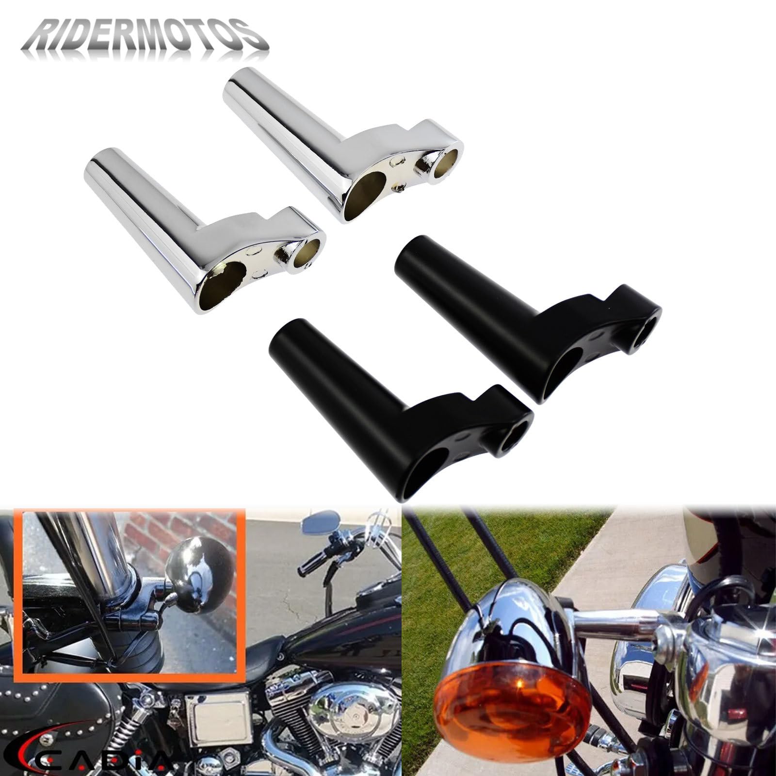 Front Indicator Mount Brackets Motorcycle Relocation Kit Fit For Harley Dyna FatBob FXDF FXFB 91-05 Sportster Iron 883 1200 1988-Up(Black Relocation Kit)